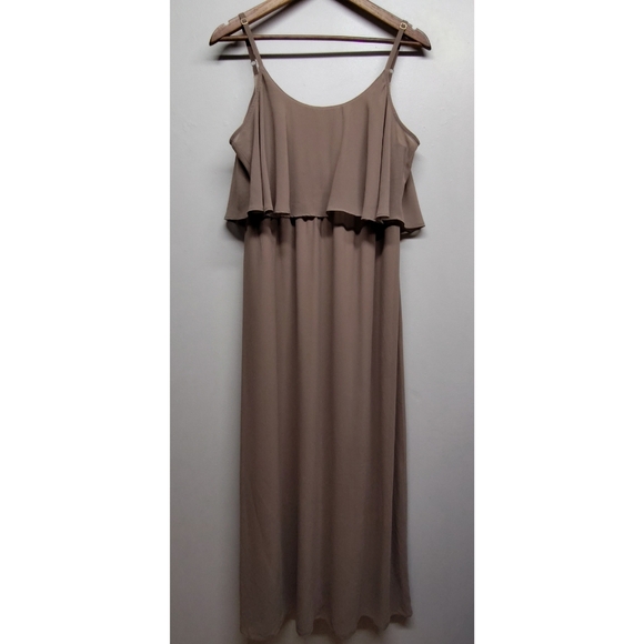 Show Me Your Mumu Maxi Dress Women Sze L Tan Sleeveless Night Gown Wedding Party - Picture 1 of 8